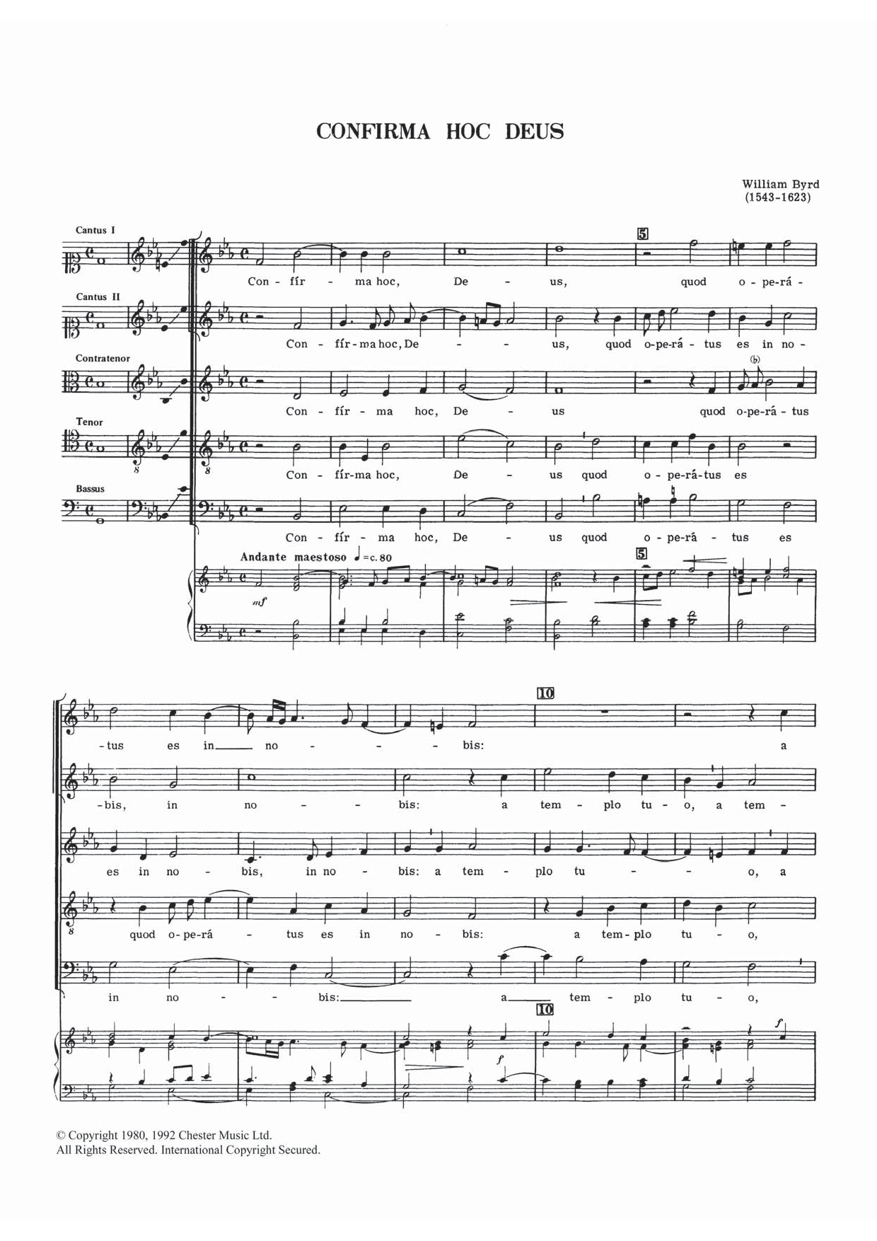 Download William Byrd Confirma Hoc Deus Sheet Music