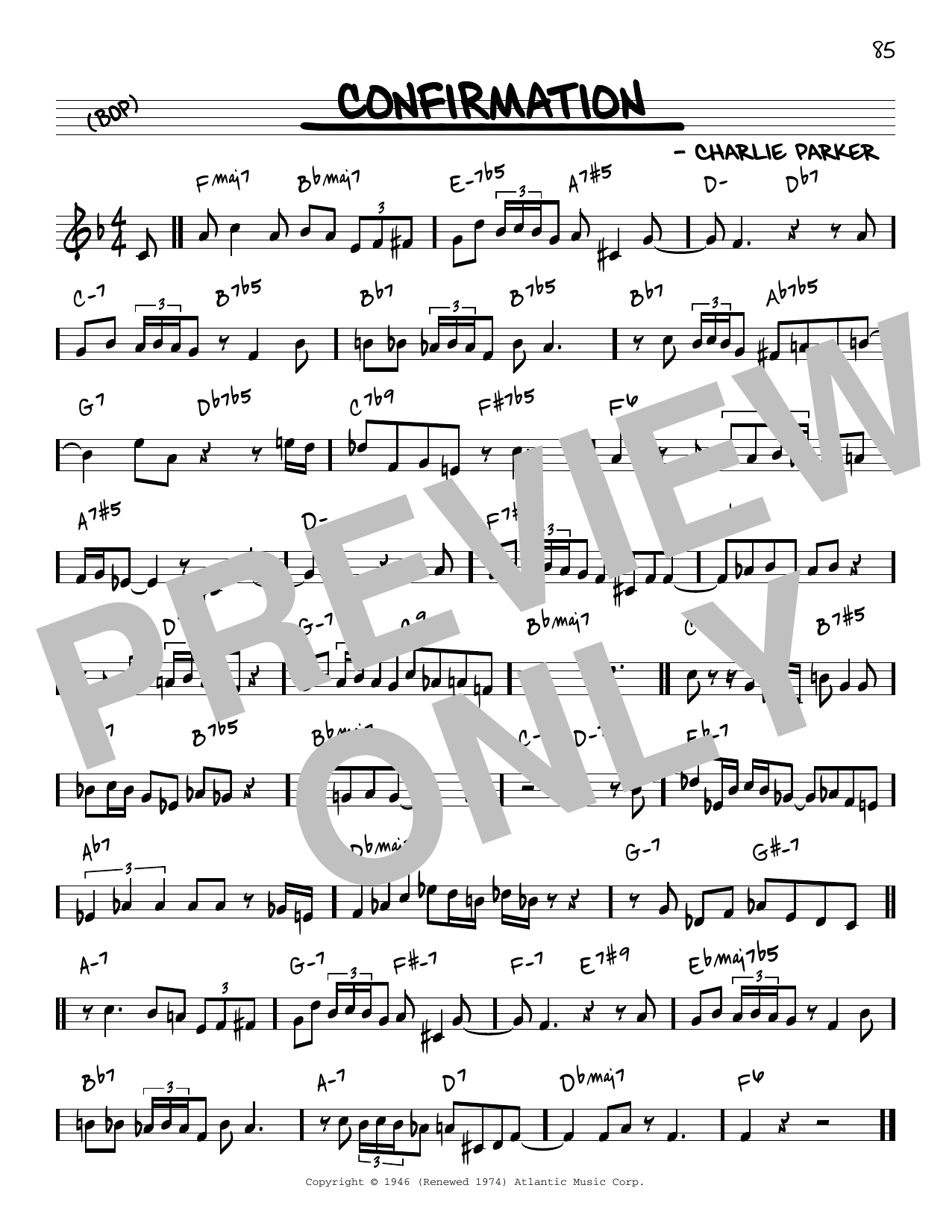 Download Charlie Parker Confirmation [Reharmonized version] (ar Sheet Music