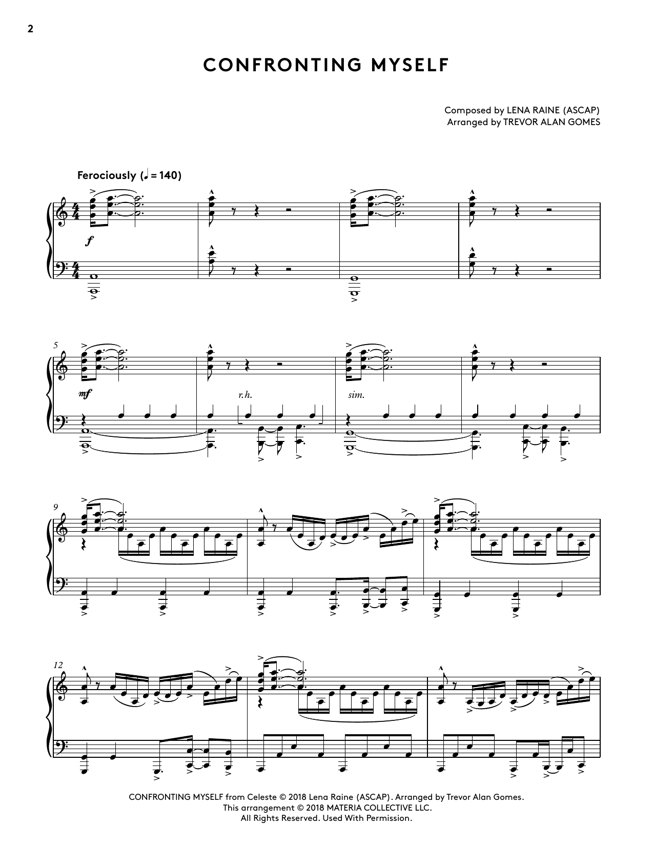 Download Lena Raine Confronting Myself (from Celeste Piano Sheet Music