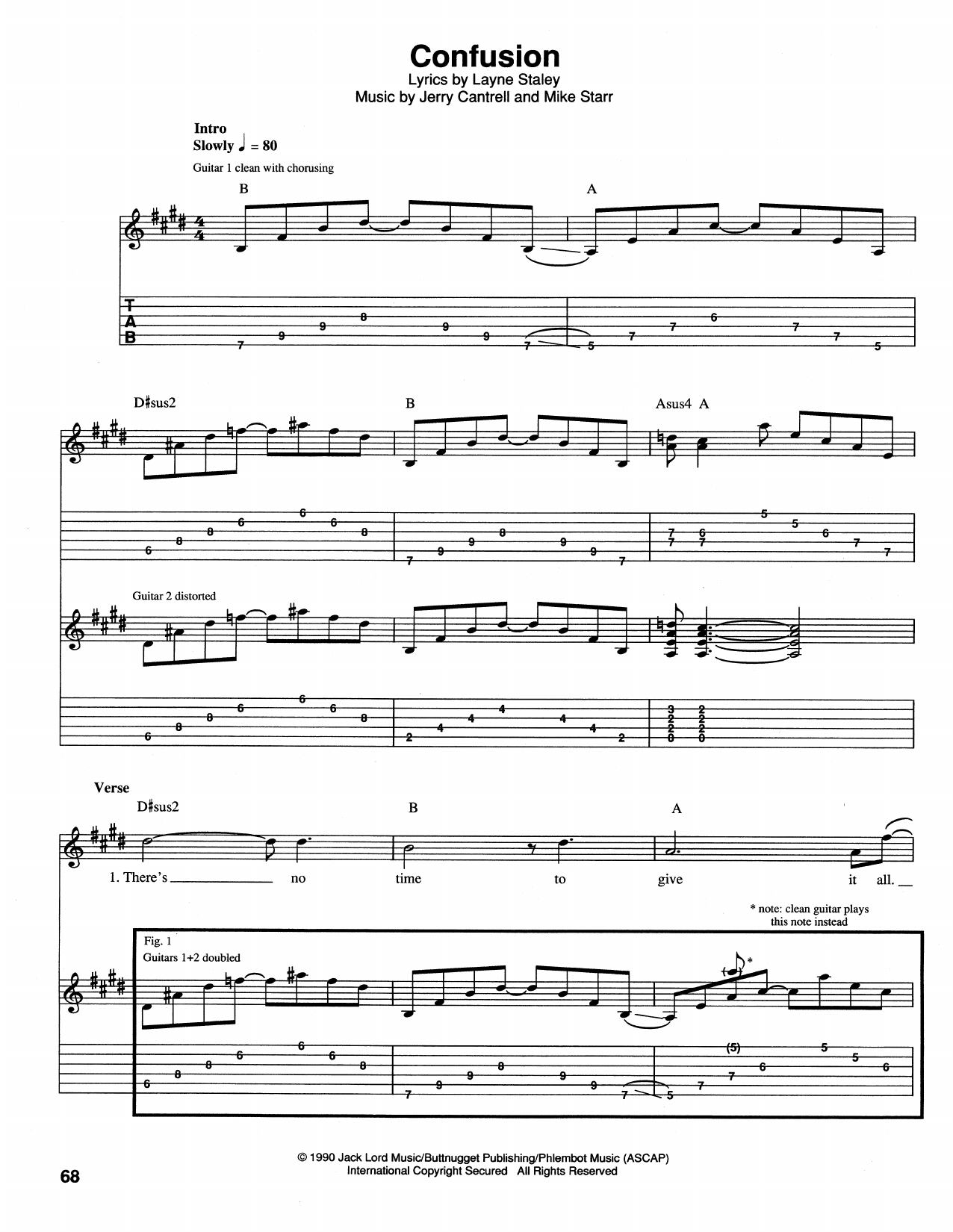 Download Alice In Chains Confusion Sheet Music