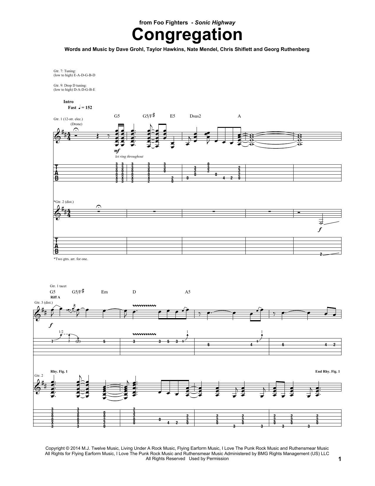 Download Foo Fighters Congregation Sheet Music