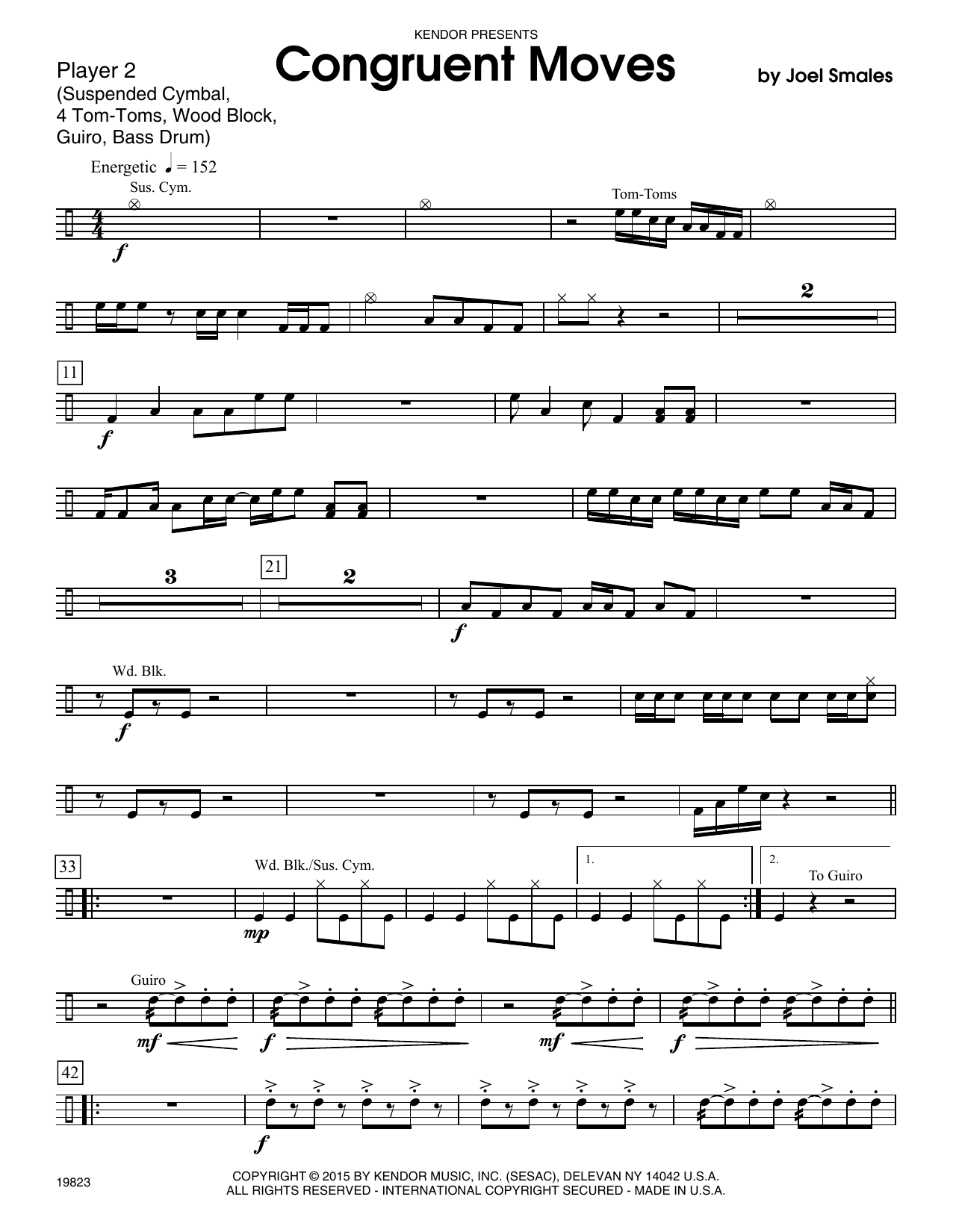 Download Joel Smales Congruent Moves - Percussion 2 Sheet Music