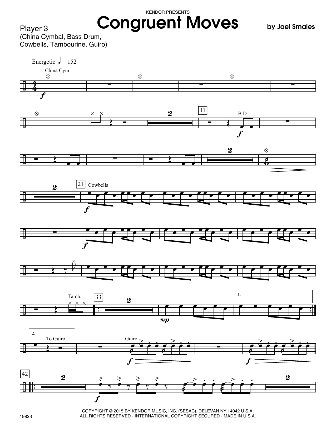 Download Joel Smales Congruent Moves - Percussion 3 Sheet Music
