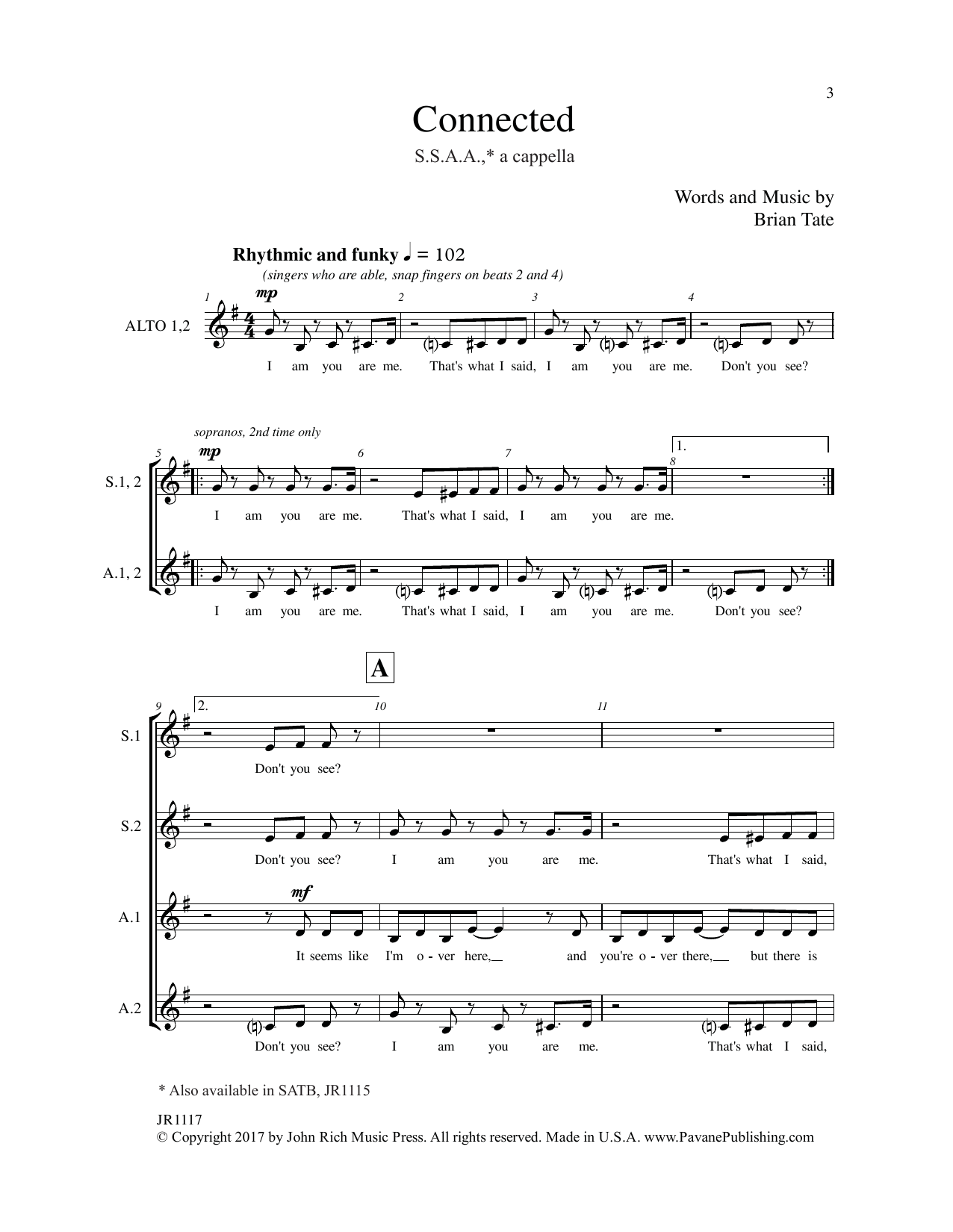 Download Brain Tate Connected Sheet Music
