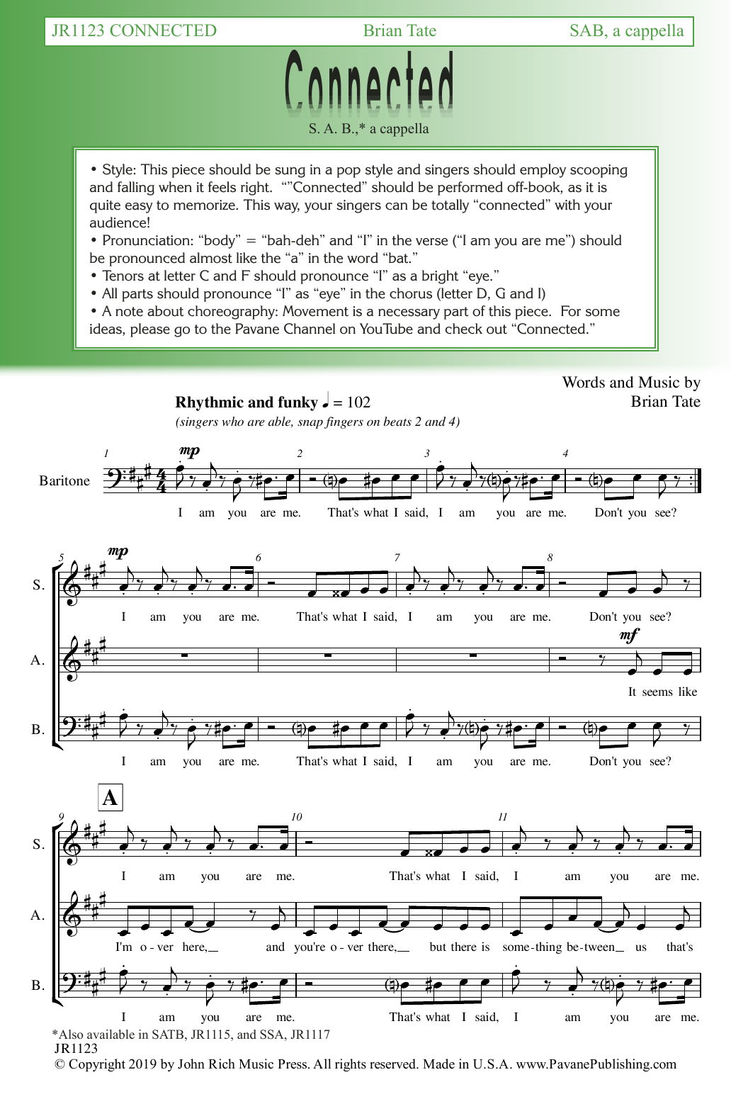 Download Brian Tate Connected Sheet Music
