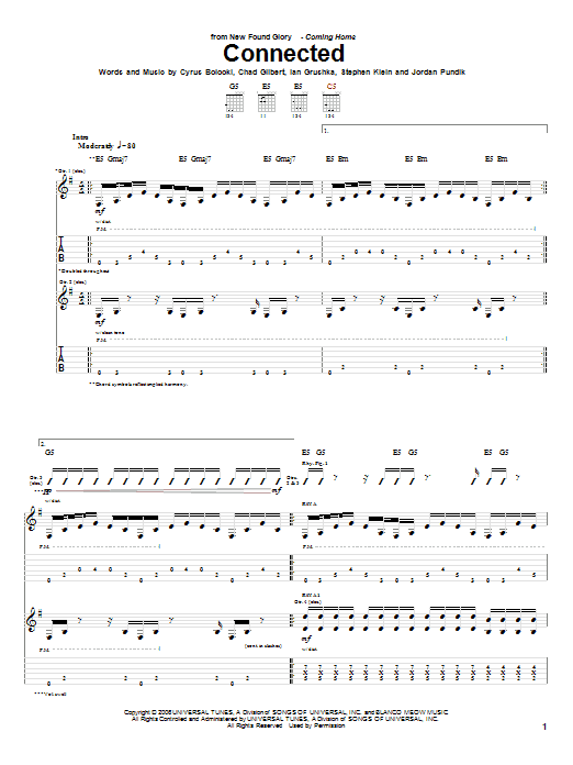 Download New Found Glory Connected Sheet Music