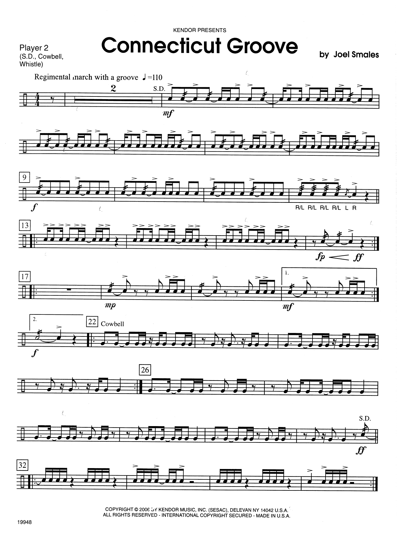 Download Joel Smales Connecticut Groove - Percussion 2 Sheet Music