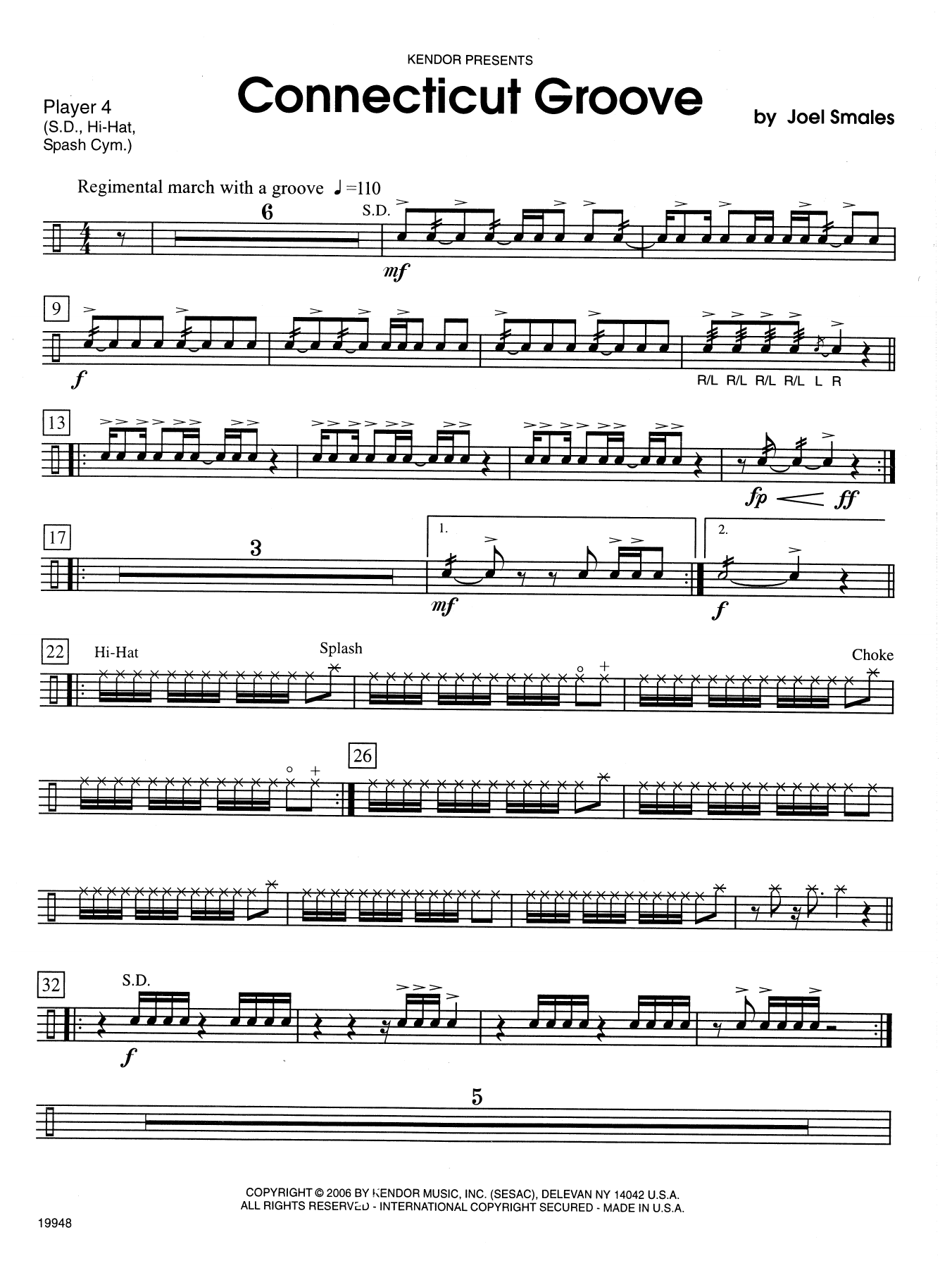 Download Joel Smales Connecticut Groove - Percussion 4 Sheet Music