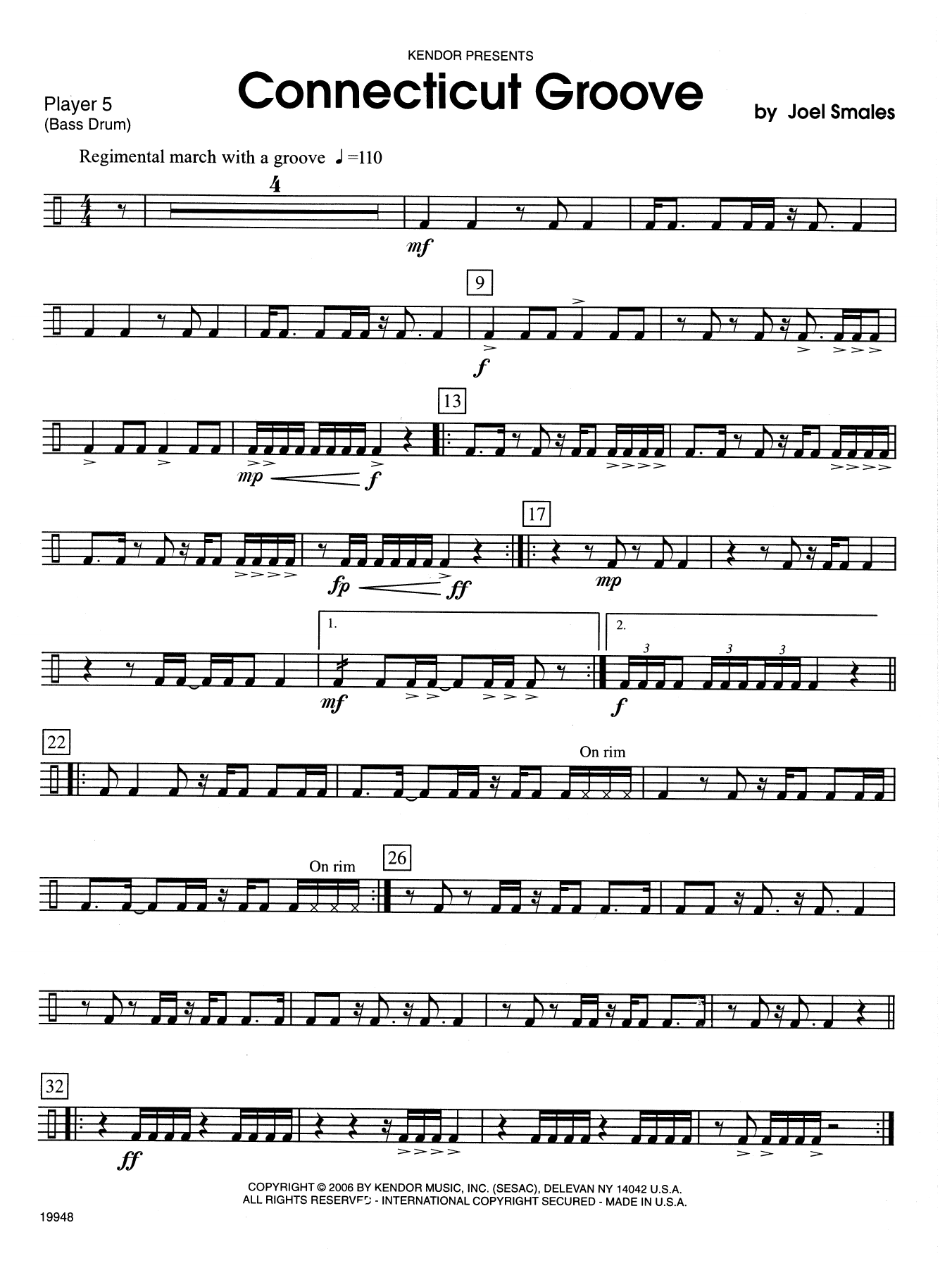 Download Joel Smales Connecticut Groove - Percussion 5 Sheet Music