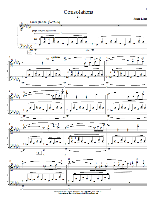 Download Franz Liszt Consolation No. 3 Sheet Music