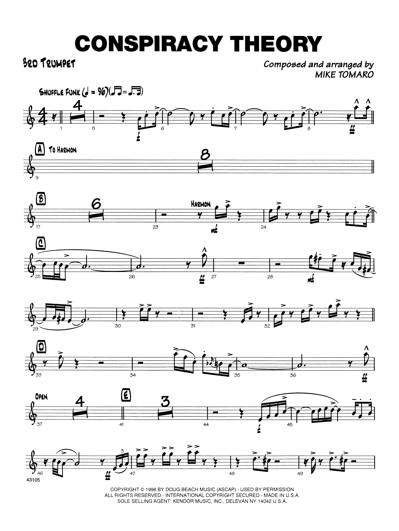 Download Mike Tomaro Conspiracy Theory - 3rd Bb Trumpet Sheet Music