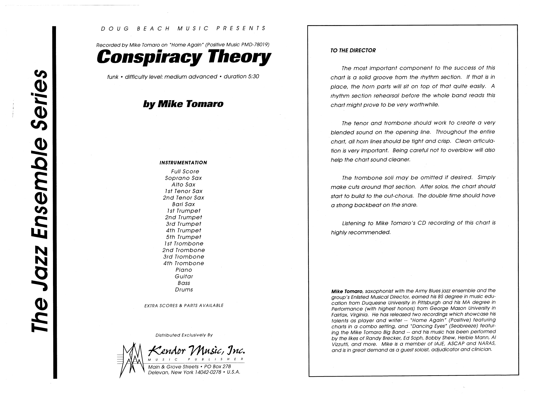 Download Mike Tomaro Conspiracy Theory - Full Score Sheet Music