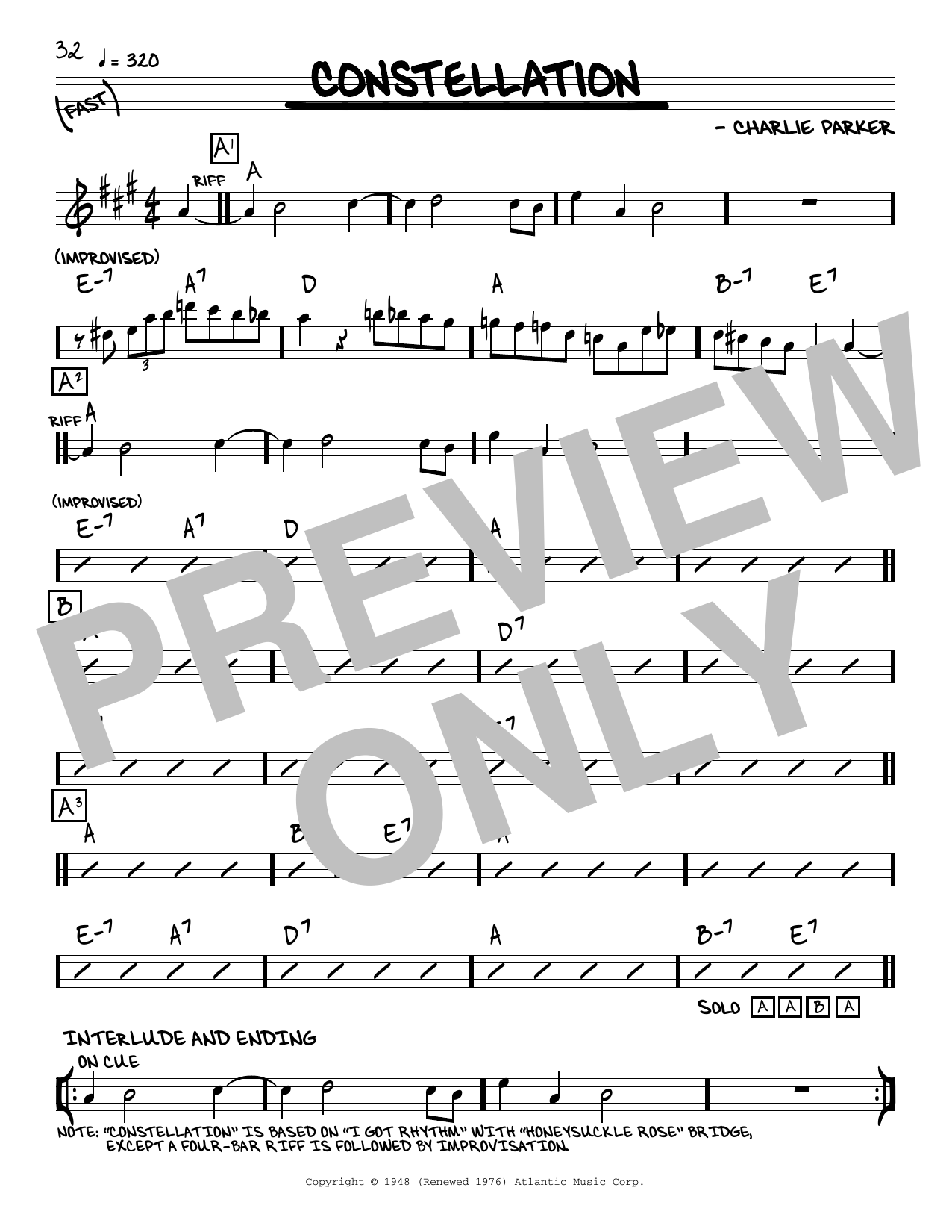 Download Charlie Parker Constellation Sheet Music