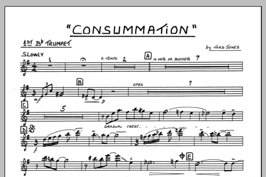 Download Thad Jones Consummation - 1st Bb Trumpet Sheet Music