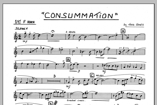 Download Thad Jones Consummation - 1st F Horn Sheet Music