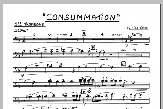 Download Thad Jones Consummation - 1st Trombone Sheet Music