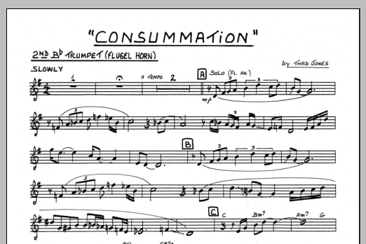 Download Thad Jones Consummation - 2nd Bb Trumpet Sheet Music