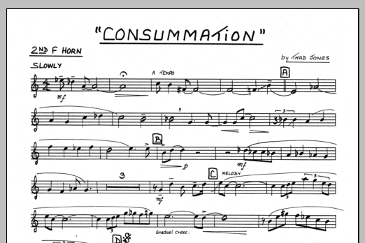 Download Thad Jones Consummation - 2nd F Horn Sheet Music