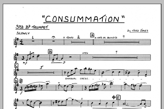 Download Thad Jones Consummation - 3rd Bb Trumpet Sheet Music