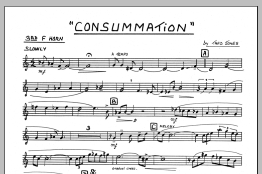 Download Thad Jones Consummation - 3rd F Horn Sheet Music