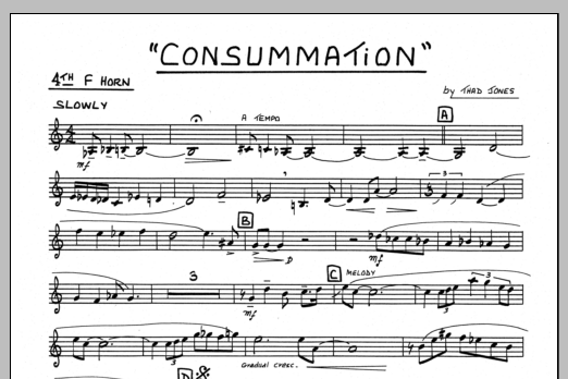Download Thad Jones Consummation - 4th F Horn Sheet Music