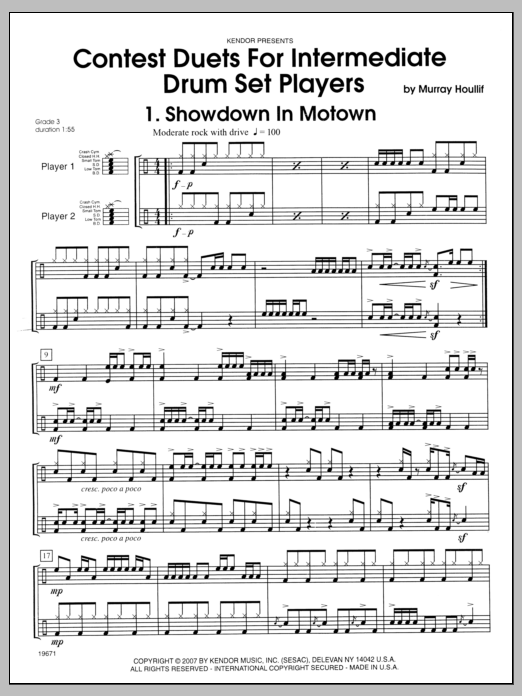 Download Houllif Contest Duets For Intermediate Drum Set Sheet Music