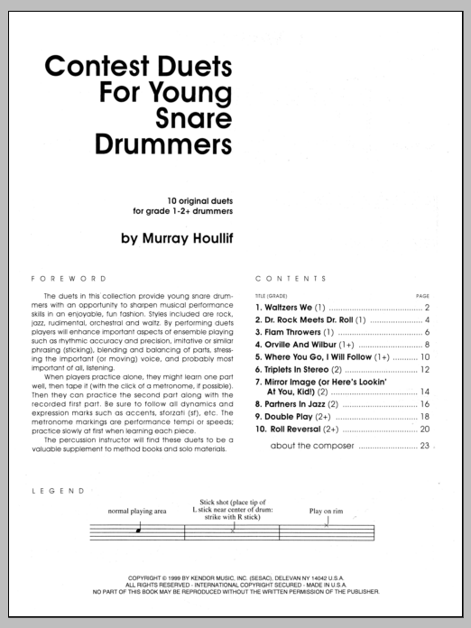 Download Murray Houllif Contest Duets For Young Snare Drummers Sheet Music