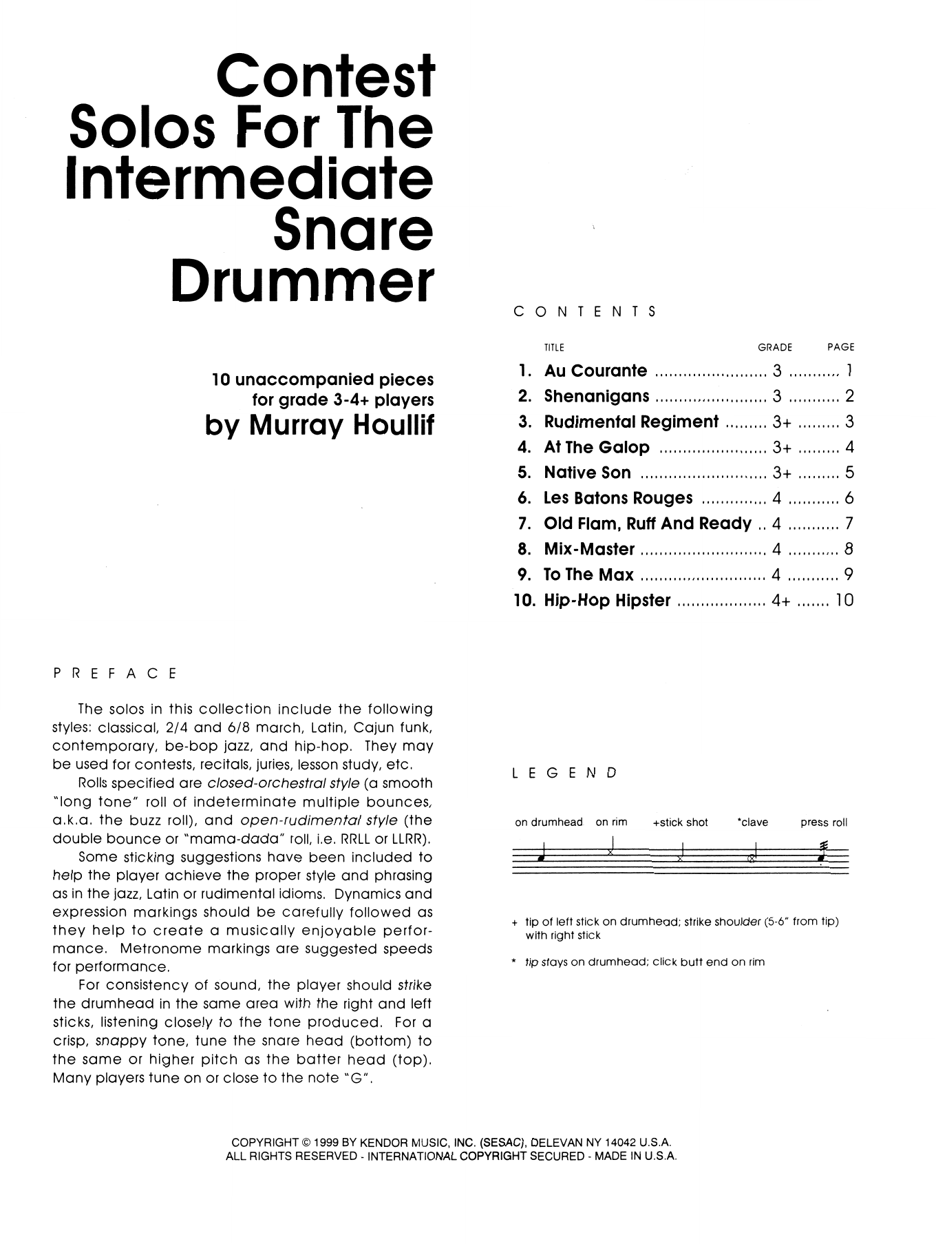 Download Murray Houllif Contest Solos For The Intermediate Snar Sheet Music