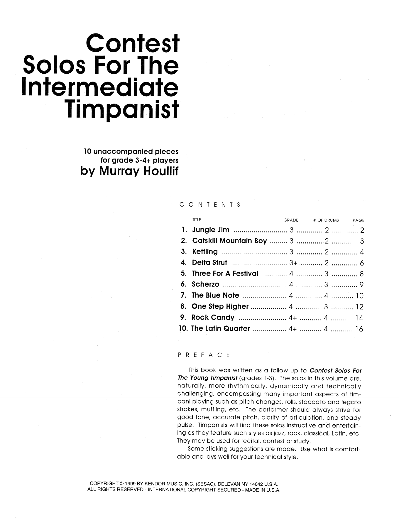 Download Murray Houllif Contest Solos For The Intermediate Timp Sheet Music