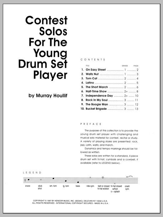 Download Murray Houllif Contest Solos For The Young Drum Set Pl Sheet Music