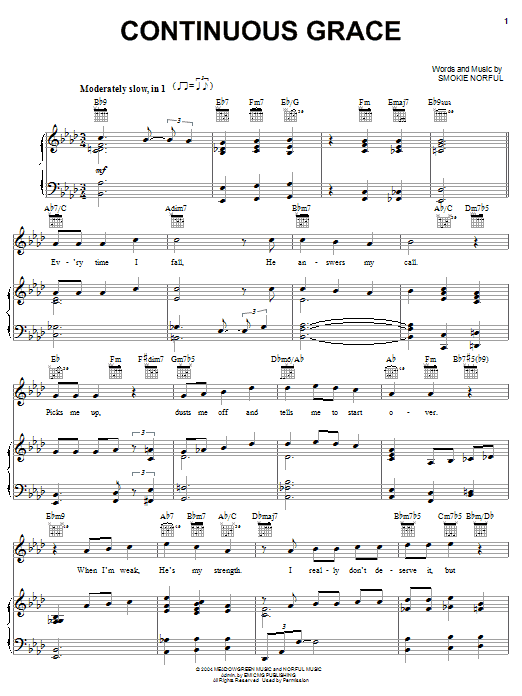 Smokie Norful Continuous Grace sheet music notes printable PDF score