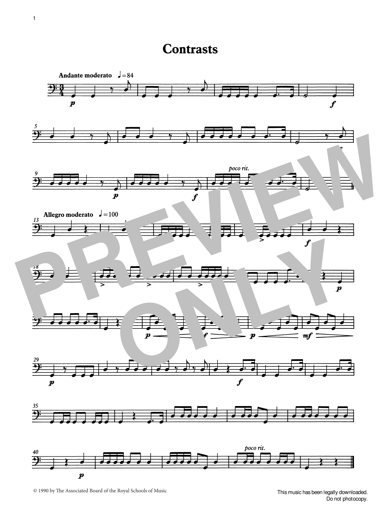 Download Ian Wright Contrasts from Graded Music for Timpani Sheet Music