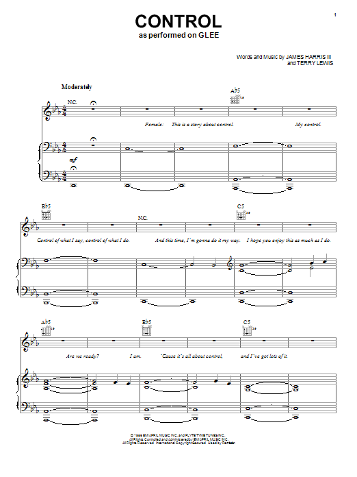 Download Glee Cast Control Sheet Music