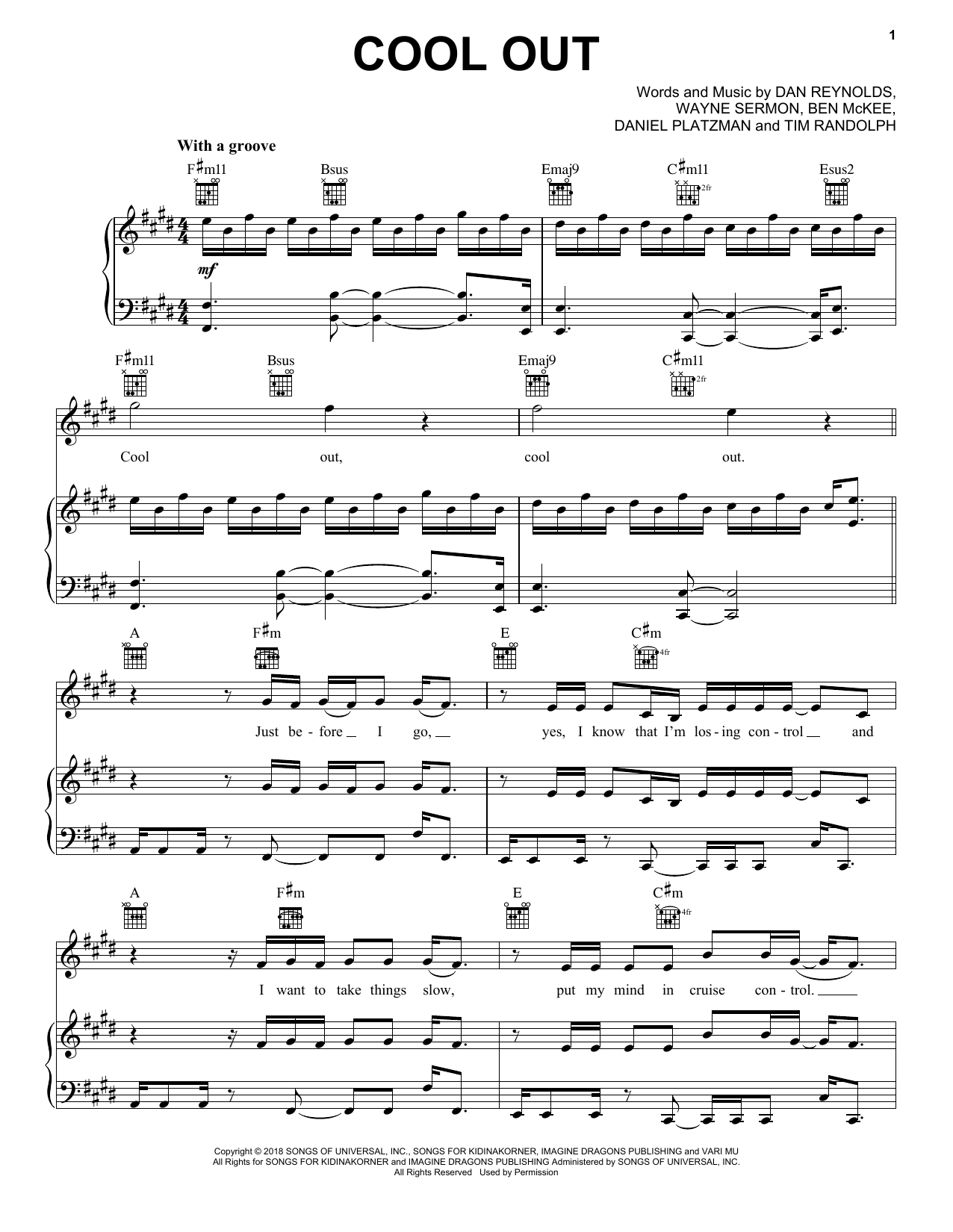 Download Imagine Dragons Cool Out Sheet Music