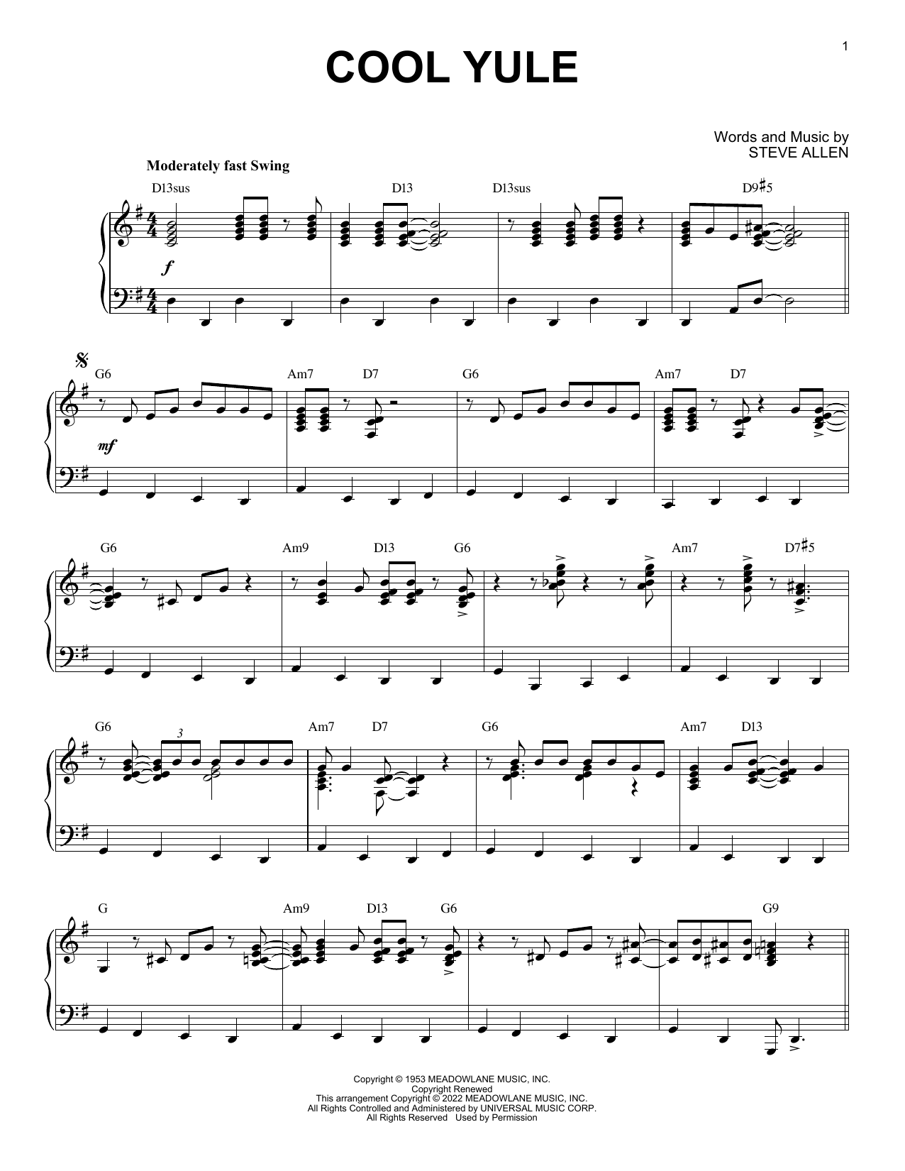 Download Louis Armstrong Cool Yule (arr. Brent Edstrom) Sheet Music