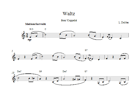 Leo Délibes Coppelia Waltz sheet music notes printable PDF score