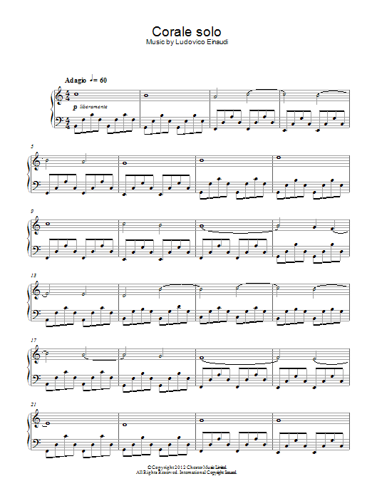 Download Ludovico Einaudi Corale Solo Sheet Music