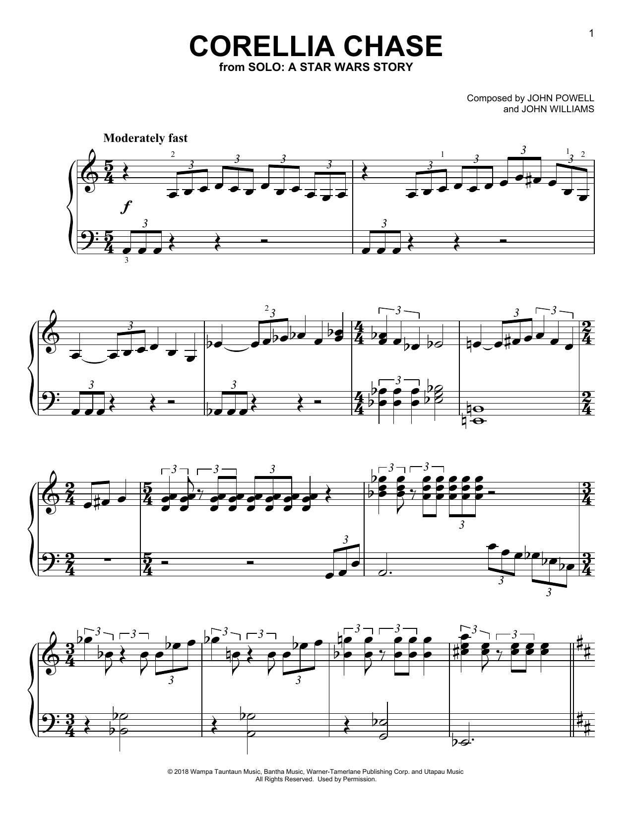 Download John Powell Corellia Chase (from Solo: A Star Wars Sheet Music