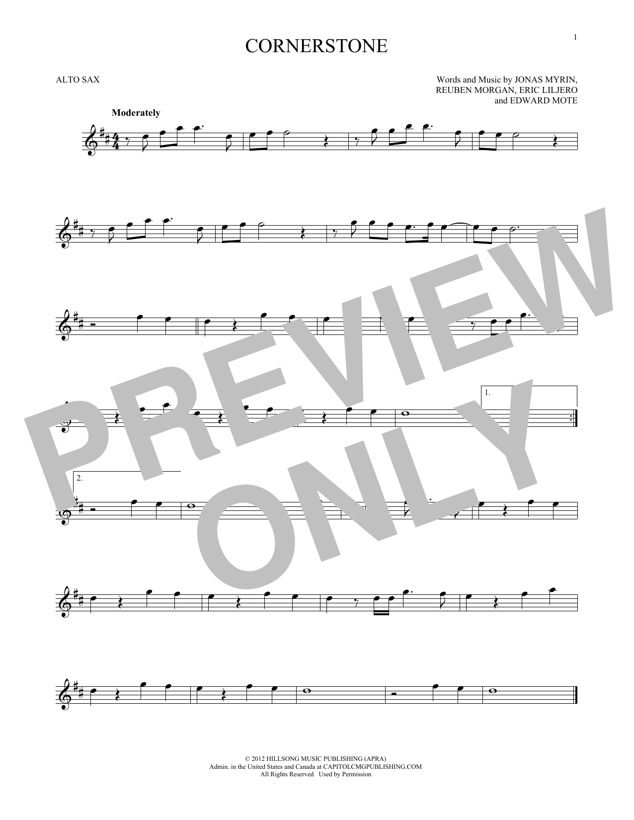 Hillsong Worship Cornerstone sheet music notes printable PDF score