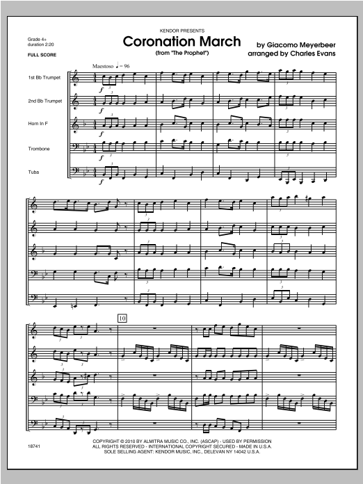 Download Evans Coronation March (from 'The Prophet') - Sheet Music