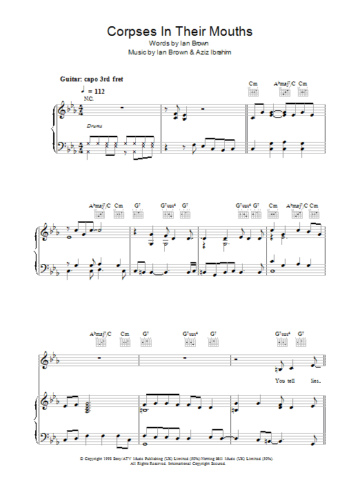 Download Ian Brown Corpses In Their Mouths Sheet Music