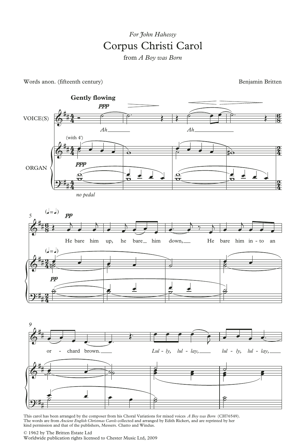 Download Benjamin Britten Corpus Christi Carol (from A Boy Was Bo Sheet Music