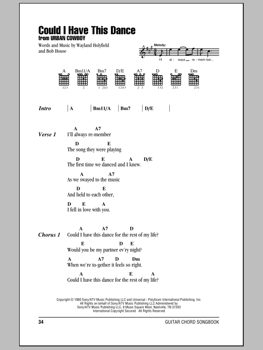 Download Anne Murray Could I Have This Dance Sheet Music