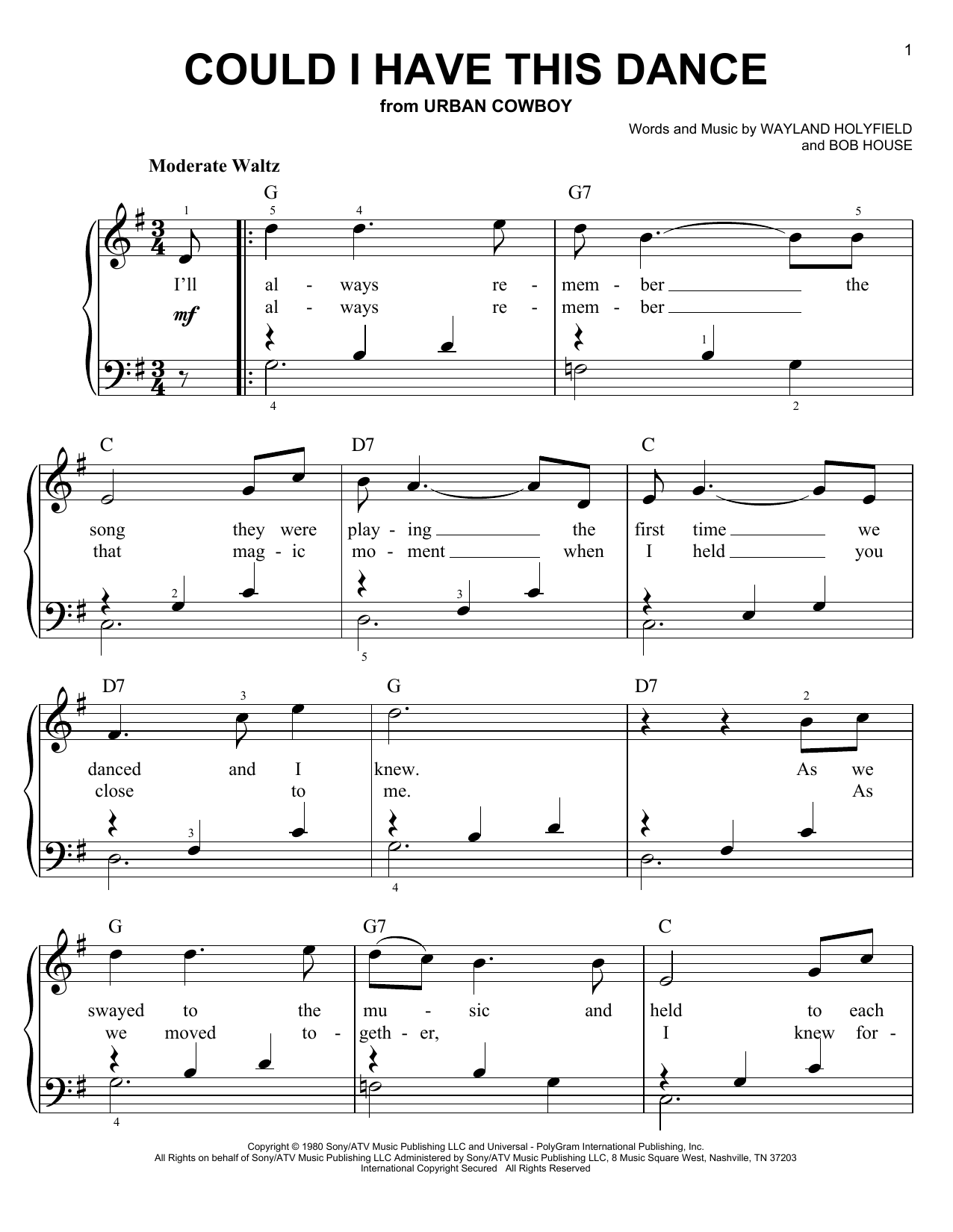 Download Anne Murray Could I Have This Dance Sheet Music