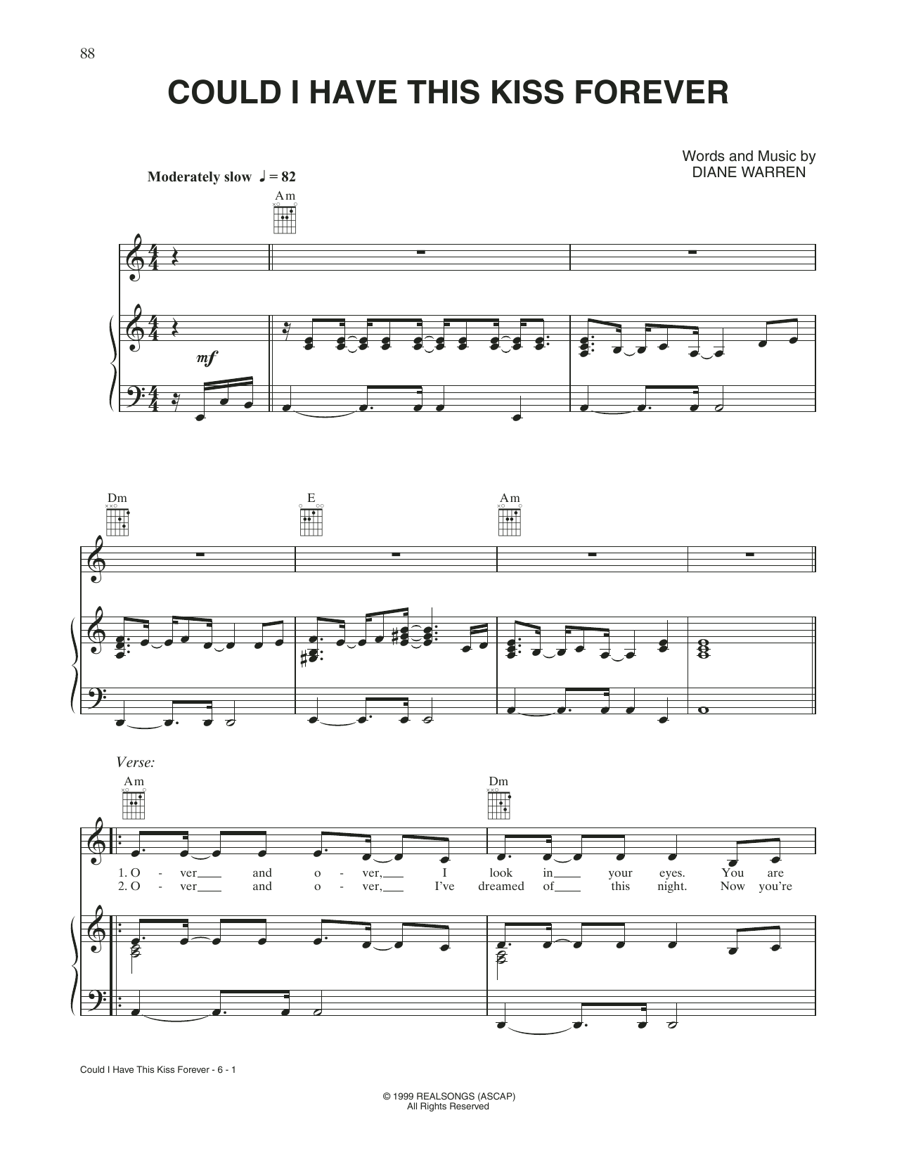 Download Whitney Houston and Enrique Iglesias Could I Have This Kiss Forever Sheet Music