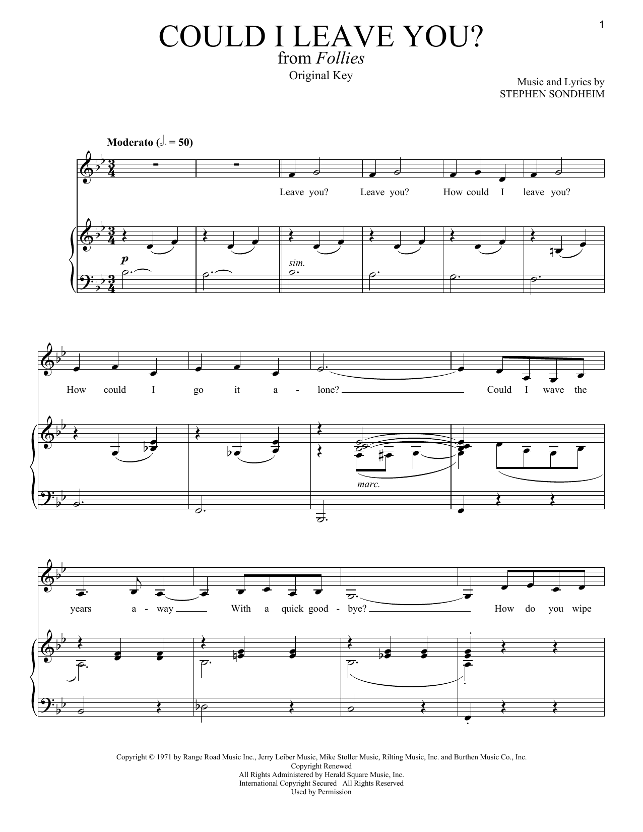 Download Stephen Sondheim Could I Leave You? Sheet Music