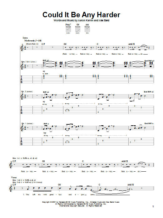 Download The Calling Could It Be Any Harder Sheet Music