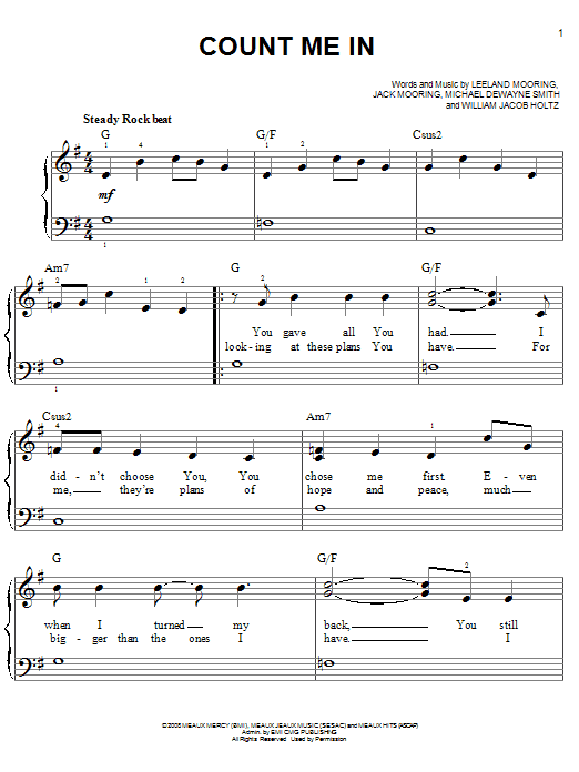 Download Leeland Count Me In Sheet Music