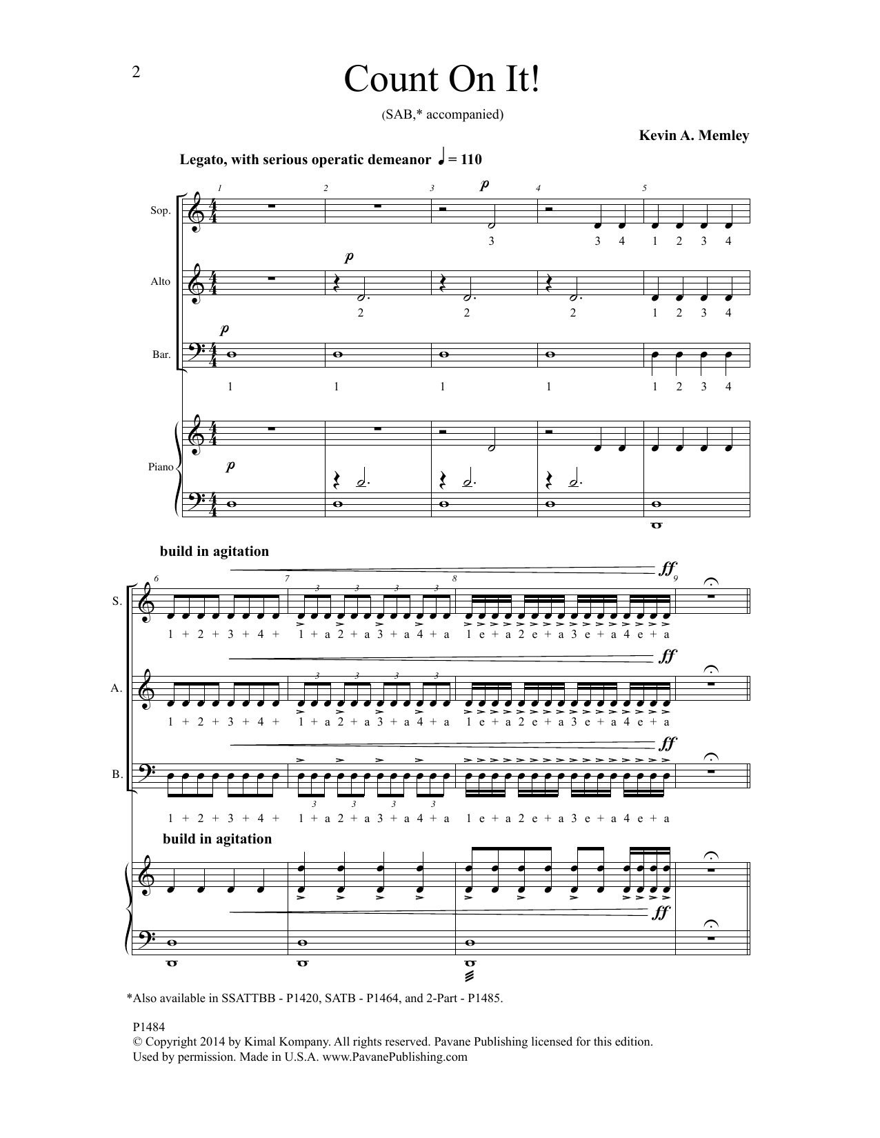 Download Kevin A. Memley Count On It Sheet Music