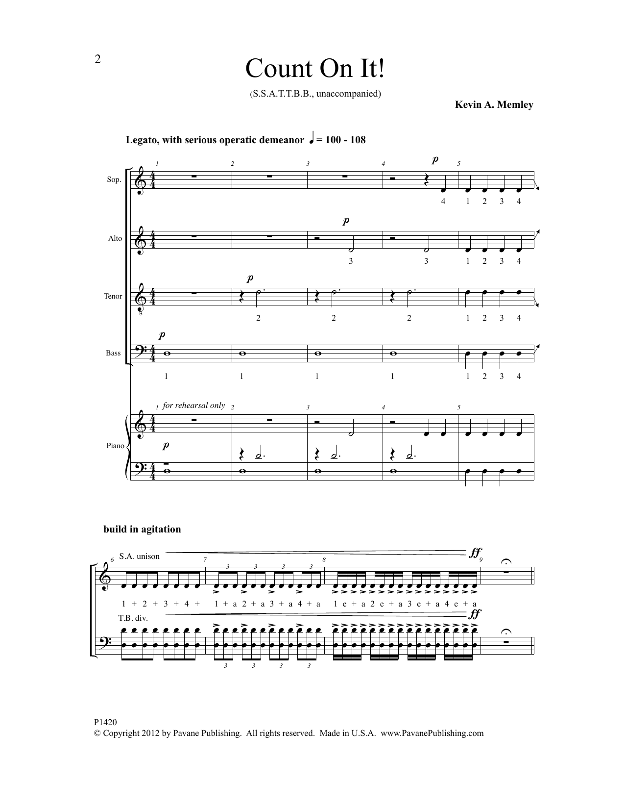 Download Kevin A. Memley Count on It! Sheet Music